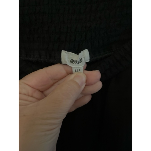 Aerie Black Gauze Wide Leg Pull On Pants Size Small - Picture 3 of 3